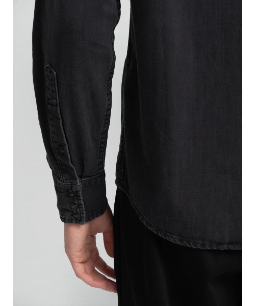 REPLAY（リプレイ）の「ブラックデニム ウエスタンシャツ（シャツ/ブラウス・メンズ・ブラック・SMALL/X-LARGE/LARGE/MEDIUM）」の4枚目の写真