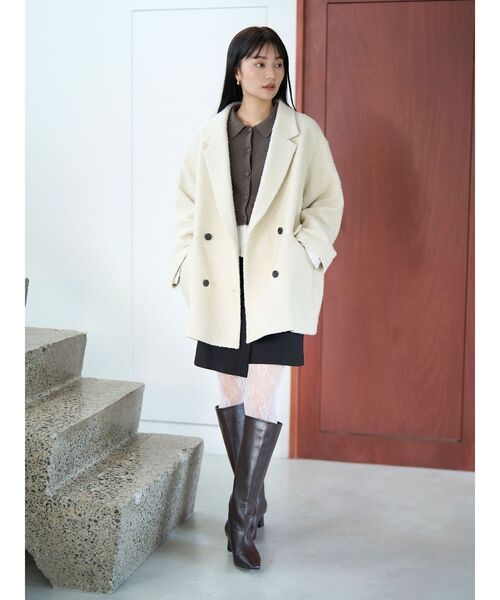 LAGUNAMOON（ラグナムーン）の「ペプラムドッキングニットカーディガン（ニット/セーター・レディース・チャコールグレー/イエロー/ブラウン・FREE）」の21枚目の写真