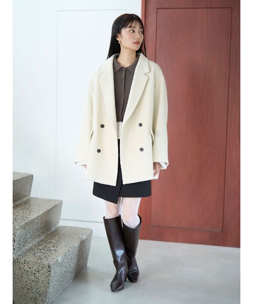 LAGUNAMOON（ラグナムーン）の「ペプラムドッキングニットカーディガン（ニット/セーター・レディース・チャコールグレー/イエロー/ブラウン・FREE）」の22枚目の写真