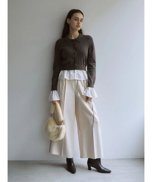 LAGUNAMOON（ラグナムーン）の「ペプラムドッキングニットカーディガン（ニット/セーター・レディース・チャコールグレー/イエロー/ブラウン・FREE）」の22枚目の写真