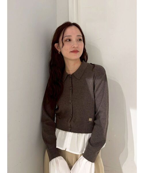 ペプラムドッキングニットカーディガン（ニット/セーター