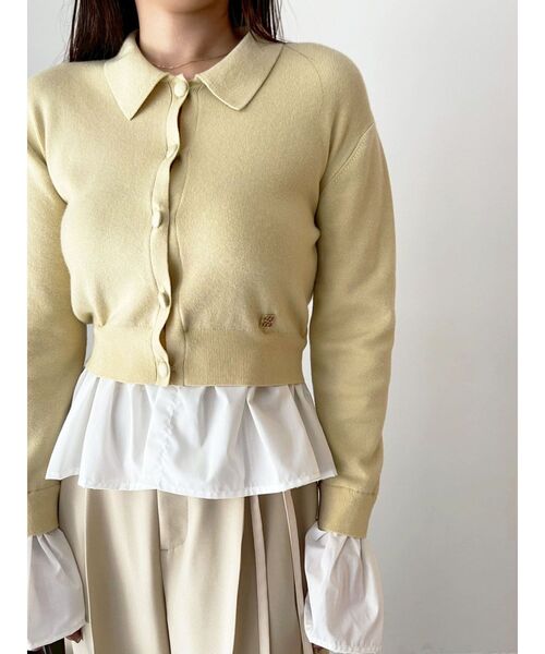 ペプラムドッキングニットカーディガン（ニット/セーター