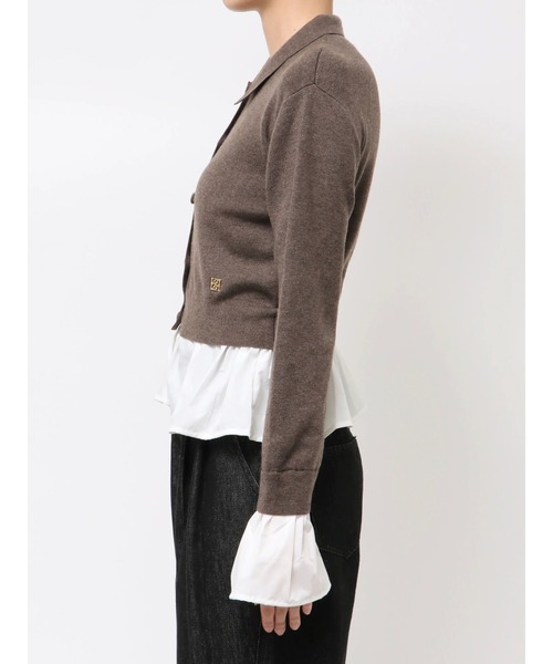 LAGUNAMOON（ラグナムーン）の「ペプラムドッキングニットカーディガン（ニット/セーター・レディース・チャコールグレー/イエロー/ブラウン・FREE）」の6枚目の写真