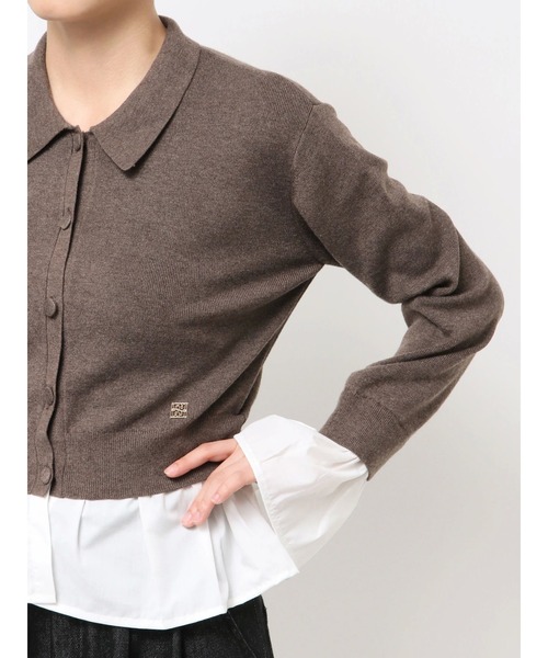 LAGUNAMOON（ラグナムーン）の「ペプラムドッキングニットカーディガン（ニット/セーター・レディース・チャコールグレー/イエロー/ブラウン・FREE）」の9枚目の写真