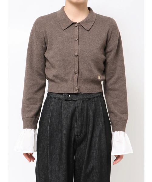 LAGUNAMOON（ラグナムーン）の「ペプラムドッキングニットカーディガン（ニット/セーター・レディース・チャコールグレー/イエロー/ブラウン・FREE）」の13枚目の写真