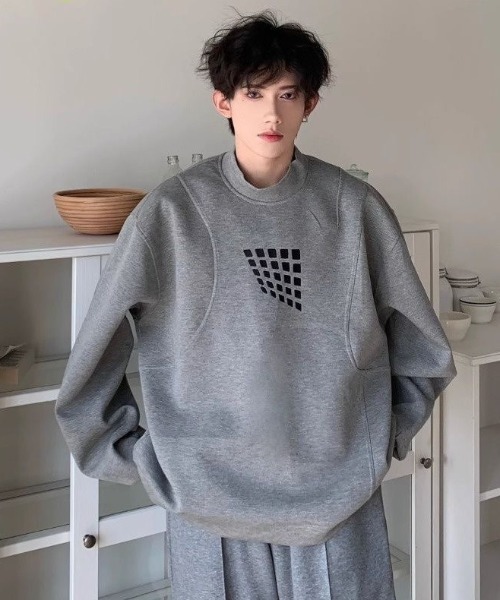 【美品】90s PRO WEAVE 霜降り プリントスウェットシャツ グレー Champion クルーネックスウェットシャツ MoMA