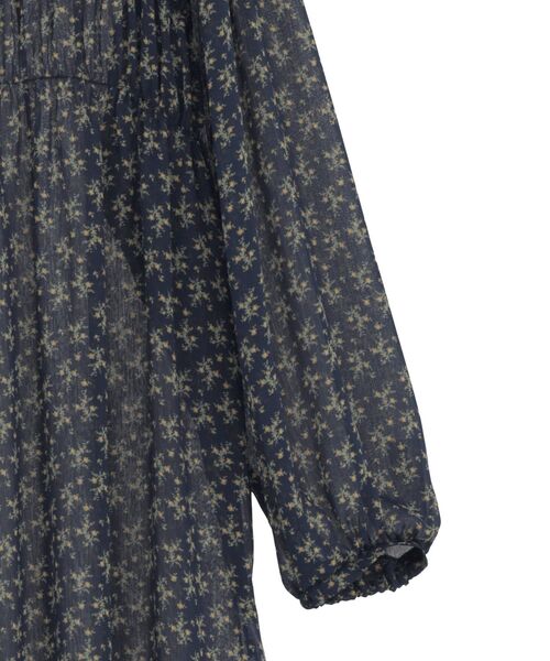 Green　Parks（グリーンパークス）の「花柄シフォン楊柳ワンピース（シャツワンピース・レディース・ネイビー/ブラウン/ブラック・FREE）」の12枚目の写真