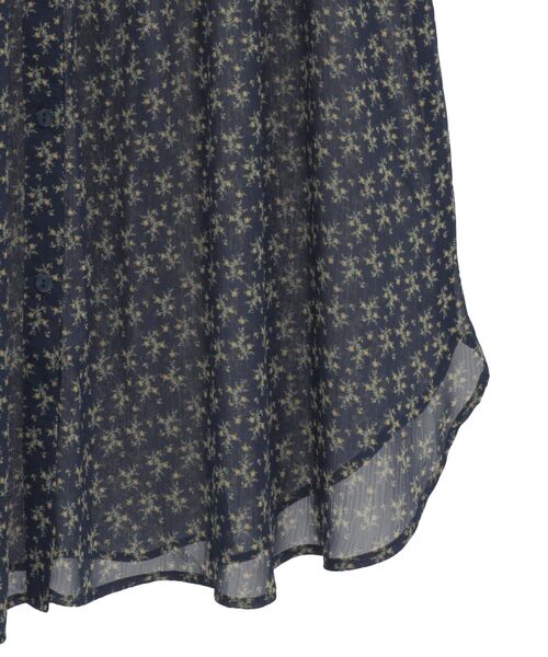 Green　Parks（グリーンパークス）の「花柄シフォン楊柳ワンピース（シャツワンピース・レディース・ネイビー/ブラウン/ブラック・FREE）」の8枚目の写真