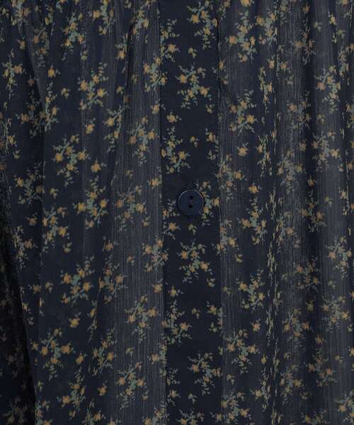Green　Parks（グリーンパークス）の「花柄シフォン楊柳ワンピース（シャツワンピース・レディース・ネイビー/ブラウン/ブラック・FREE）」の15枚目の写真
