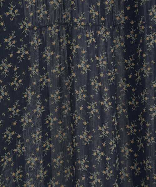 Green　Parks（グリーンパークス）の「花柄シフォン楊柳ワンピース（シャツワンピース・レディース・ネイビー/ブラウン/ブラック・FREE）」の13枚目の写真