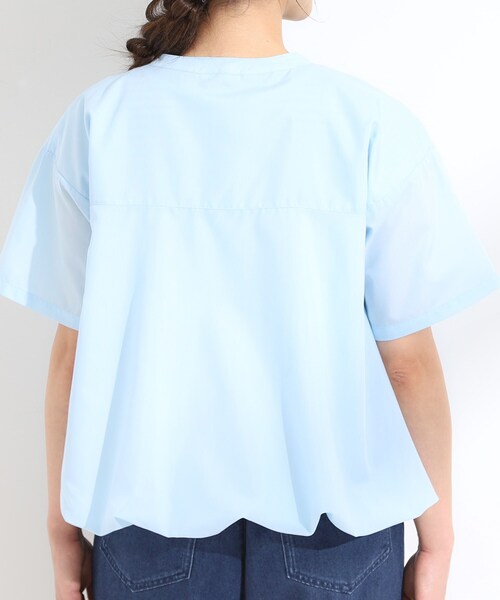 DRESKIP（ドレスキップ）の「【S-LL】インせず着られる 裾バルーンシャツ（シャツ/ブラウス・レディース・ダークブラウン/ライトブルー/オフホワイト・01/02/03/04）」の16枚目の写真