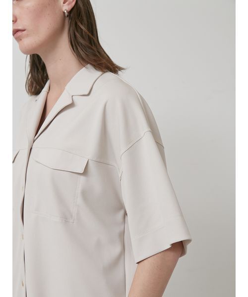 styling/（スタイリング）の「【セットアップ対応】ジョーゼットオープンカラーシャツ（シャツ/ブラウス・レディース・ブラック/ライトベージュ・F）」の7枚目の写真