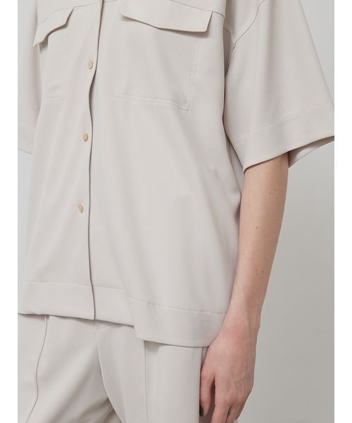 styling/（スタイリング）の「【セットアップ対応】ジョーゼットオープンカラーシャツ（シャツ/ブラウス・レディース・ブラック/ライトベージュ・F）」の8枚目の写真