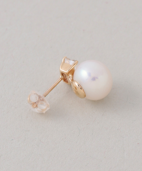 ポテトパール*ホワイトトパーズピアス K10（両耳）（ピアス（両耳用