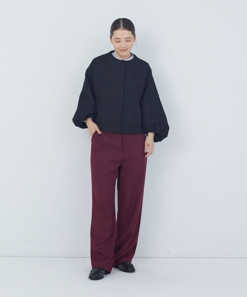 ADIEU TRISTESSE(アデュートリステス)の「TWビエラパンツ(その他パンツ・レディース・ブラック/グレー/ボルドー・38)」の4枚目の写真