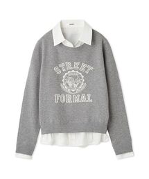 SNIDEL | シャツドッキングジャガードニットプルオーバー(ニット/セーター)