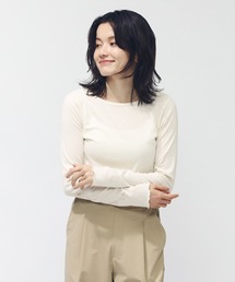 ティゴラ TIGORA ストレッチリブクルーネックTシャツ