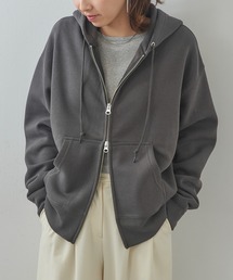 トレンドのワイド&ショートシルエット【United Athle】10.0オンス T/C ボックスシルエット スウェット フルジップ パーカ(裏起毛)ダブルジップ 短丈 ショート丈 羽織 5621