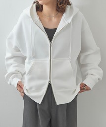 United Athle（ユナイテッドアスレ）の「トレンドのワイド&ショートシルエット【United Athle】10.0オンス T/C ボックスシルエット スウェット フルジップ パーカ（裏起毛）ダブルジップ 短丈 ショート丈 羽織  5621（パーカー）」