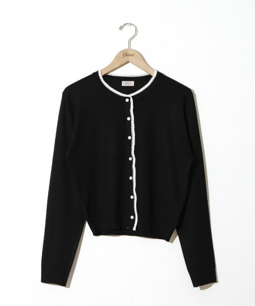 flower（フラワー）の「タイニーフリルカーディガン（カーディガン/ボレロ・レディース・グレー/ブラック・FREE）」の14枚目の写真