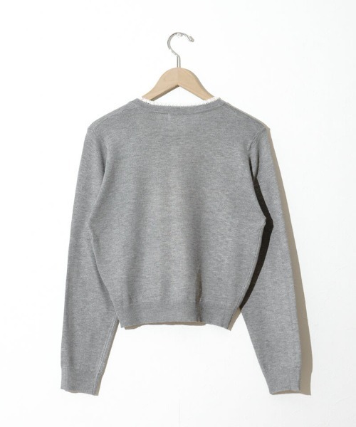 flower（フラワー）の「タイニーフリルカーディガン（カーディガン/ボレロ・レディース・グレー/ブラック・FREE）」の16枚目の写真