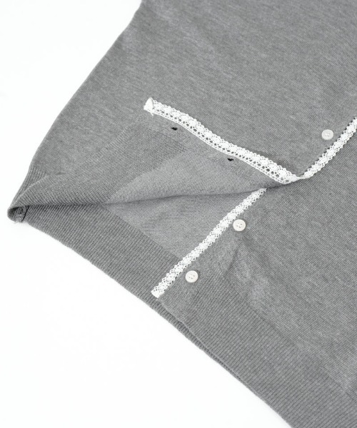 flower（フラワー）の「タイニーフリルカーディガン（カーディガン/ボレロ・レディース・グレー/ブラック・FREE）」の22枚目の写真