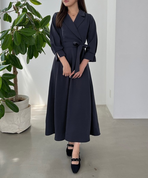 MISCH MASCH(ミッシュマッシュ)の「WEB限定 テーラードフレアワンピース(ワンピース・レディース・ネイビー/ピンク・フリ-)」の3枚目の写真