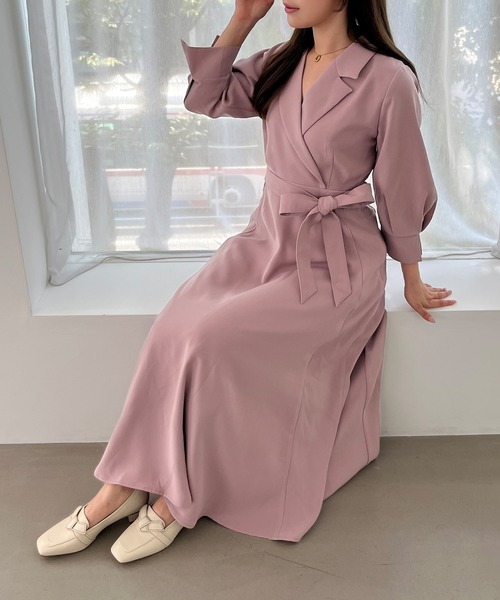 MISCH MASCH(ミッシュマッシュ)の「WEB限定 テーラードフレアワンピース(ワンピース・レディース・ネイビー/ピンク・フリ-)」の15枚目の写真