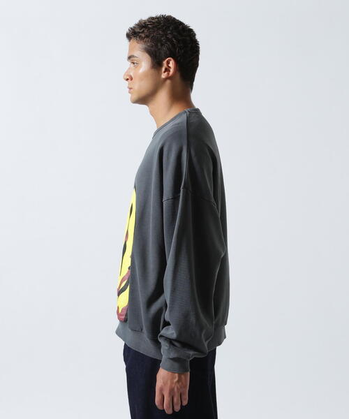 DANKE SCHON（ダンケシェーン）の「【WEB&DEPOT限定】DankeSchon/ダンケシェーン/PIGMENT SWEAT SMILE（スウェット・メンズ・ブラック/ベージュ・L/M）」の4枚目の写真