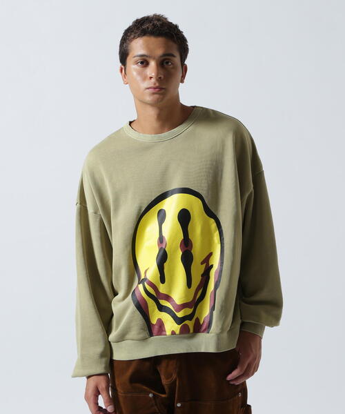 DANKE SCHON（ダンケシェーン）の「【WEB&DEPOT限定】DankeSchon/ダンケシェーン/PIGMENT SWEAT SMILE（スウェット・メンズ・ブラック/ベージュ・L/M）」の13枚目の写真