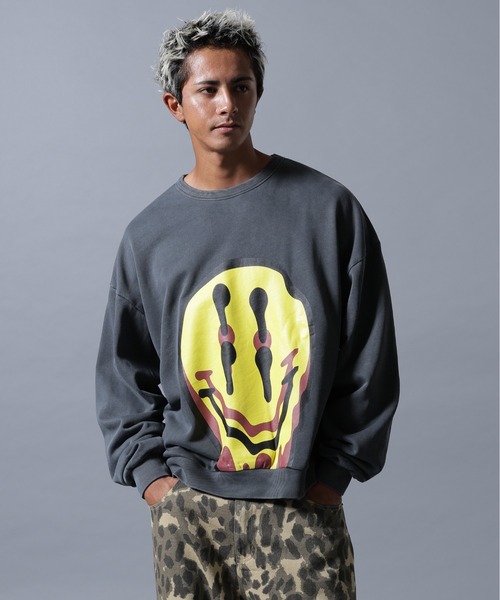 DANKE SCHON（ダンケシェーン）の「【WEB&DEPOT限定】DankeSchon/ダンケシェーン/PIGMENT SWEAT SMILE（スウェット・メンズ・ブラック/ベージュ・L/M）」の22枚目の写真