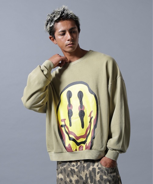 DANKE SCHON（ダンケシェーン）の「【WEB&DEPOT限定】DankeSchon/ダンケシェーン/PIGMENT SWEAT SMILE（スウェット・メンズ・ブラック/ベージュ・L/M）」の16枚目の写真