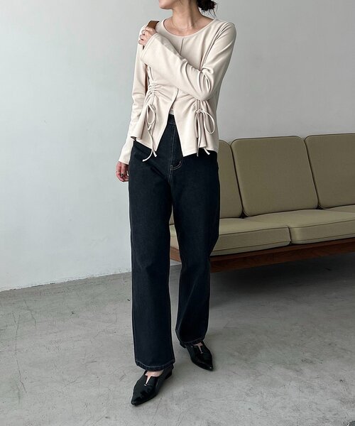 即購入OK カプリシュレマージュ　ドロストリブTシャツ 即購入OK カプリシュレマージュ ドロストリブTシャツ CAPRICIEUX