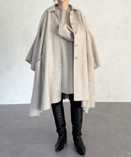 BEARDSLEY（ビアズリー）の「《15 quinze》リバーフレアーコート（その他アウター・レディース・ブラック/ベージュ・FREE）」の14枚目の写真