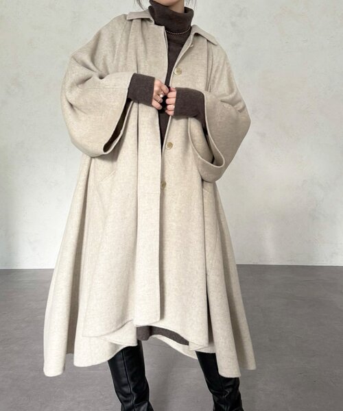 BEARDSLEY（ビアズリー）の「《15 quinze》リバーフレアーコート（その他アウター・レディース・ブラック/ベージュ・FREE）」の20枚目の写真