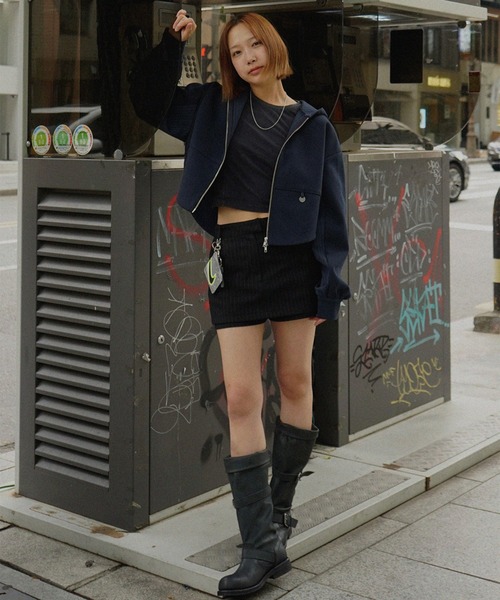 BONBOM（ボンボム）の「BONBOM×Ameri BONDING CORSET PARKA（パーカー・レディース・グレー/ネイビー・FREE）」の7枚目の写真