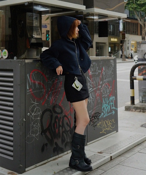BONBOM（ボンボム）の「BONBOM×Ameri BONDING CORSET PARKA（パーカー・レディース・グレー/ネイビー・FREE）」の8枚目の写真