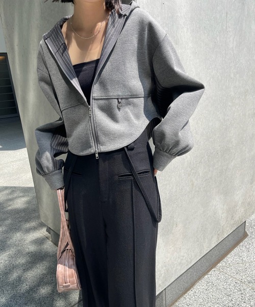 BONBOM（ボンボム）の「BONBOM×Ameri BONDING CORSET PARKA（パーカー・レディース・グレー/ネイビー・FREE）」の17枚目の写真