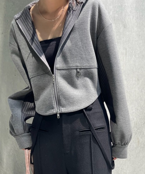 BONBOM（ボンボム）の「BONBOM×Ameri BONDING CORSET PARKA（パーカー・レディース・グレー/ネイビー・FREE）」の16枚目の写真
