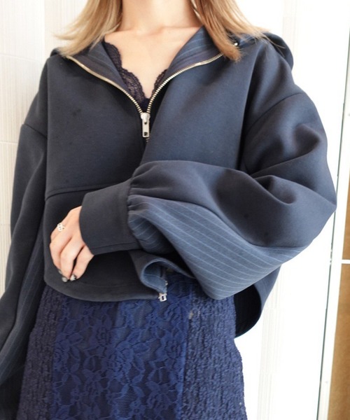 BONBOM×Ameri BONDING CORSET PARKA ネイビー BONBOM×Ameri BONDING