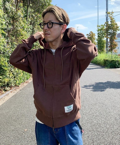 DISCUS（ディスカス）の「DISCUS(ディスカス）×GrandPARK（グランドパーク）別注USAコットンジップフーディ（ベスト・メンズ・ブラック/ブラウン/オートミール・LARGE/MEDIUM）」の16枚目の写真