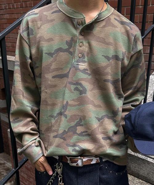 kutir 迷彩柄　アソートヘンリーネックサーマル ASSORTED HENLEY NECK THERMAL／アソートヘンリーネックサーマル（T