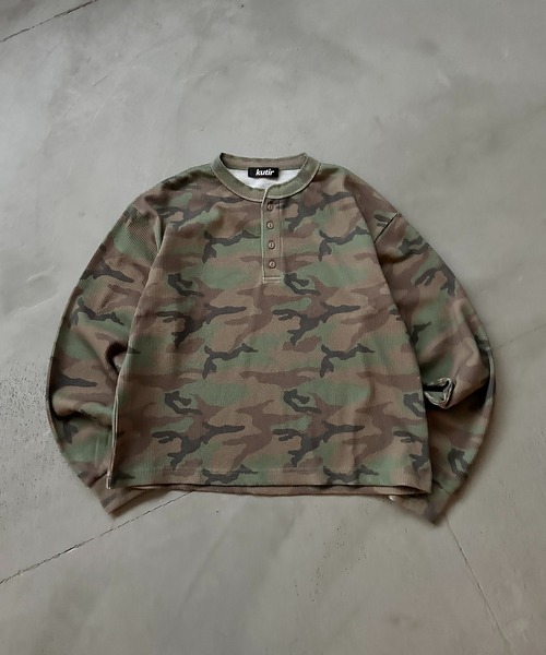 kutir 迷彩柄　アソートヘンリーネックサーマル ASSORTED HENLEY NECK THERMAL／アソートヘンリーネックサーマル（T