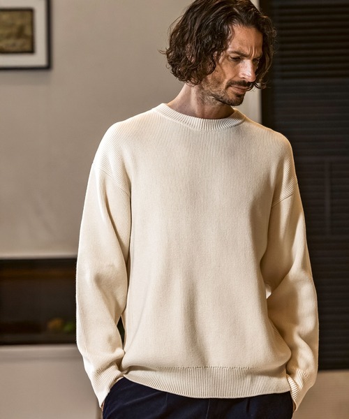 AKM Contemporary(エイケイエムコンテンポラリー)の「【WEB・直営店限定】AKM Contemporary(エイケイエムコンテンポラリー)カシミヤ混 ミラノリブ クルーネックニット(保温性/肉厚生地)(ニット/セーター・メンズ・グレー/ブラック/ホワイト/ブラウン・S/M/L/XL)」の9枚目の写真