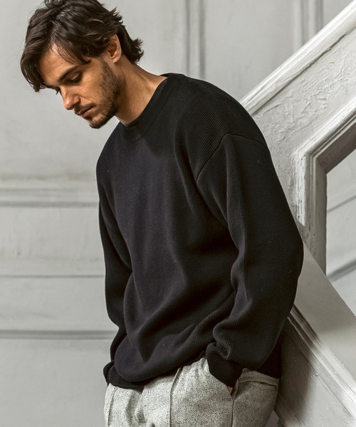 AKM Contemporary(エイケイエムコンテンポラリー)の「【WEB・直営店限定】AKM Contemporary(エイケイエムコンテンポラリー)カシミヤ混 ミラノリブ クルーネックニット(保温性/肉厚生地)(ニット/セーター・メンズ・グレー/ブラック/ホワイト/ブラウン・S/M/L/XL)」の13枚目の写真