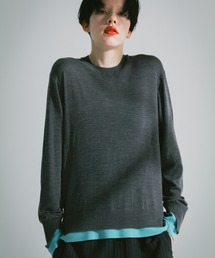 CINOH | BICOLOR-TRIM KNIT(ニット/セーター)