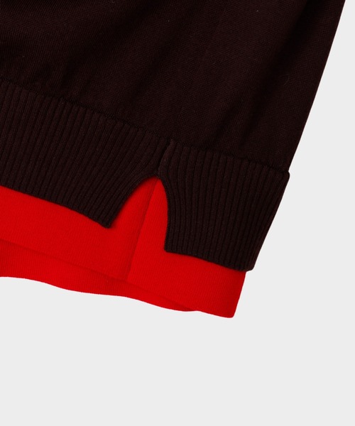 CINOH(チノ)の「BICOLOR-TRIM KNIT(ニット/セーター・レディース・ブラウン/チャコールグレー/ターコイズブルー・38)」の13枚目の写真