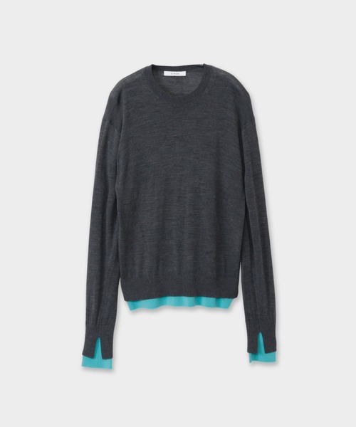 CINOH(チノ)の「BICOLOR-TRIM KNIT(ニット/セーター・レディース・ブラウン/チャコールグレー/ターコイズブルー・38)」の16枚目の写真