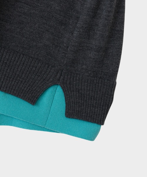 CINOH(チノ)の「BICOLOR-TRIM KNIT(ニット/セーター・レディース・ブラウン/チャコールグレー/ターコイズブルー・38)」の18枚目の写真