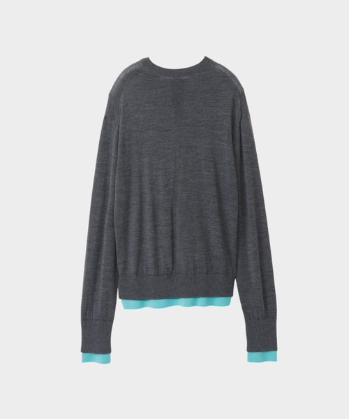 CINOH(チノ)の「BICOLOR-TRIM KNIT(ニット/セーター・レディース・ブラウン/チャコールグレー/ターコイズブルー・38)」の20枚目の写真
